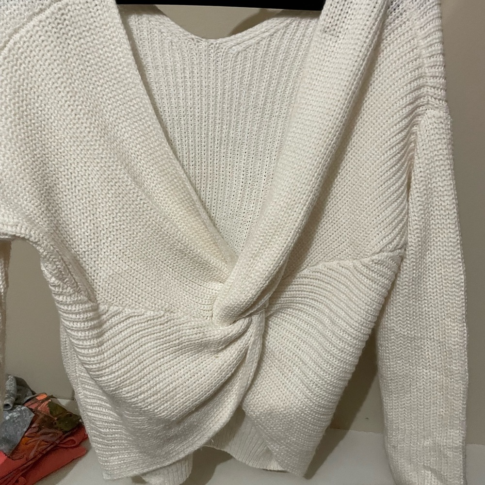 Cross back sweater